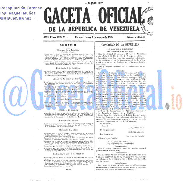 Gaceta Oficial 30343 del 4 Marzo 1974