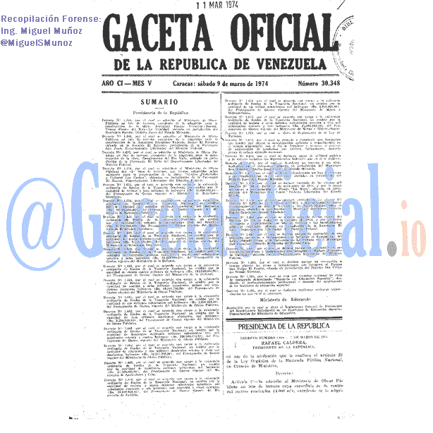 Gaceta Oficial 30348 del 9 Marzo 1974
