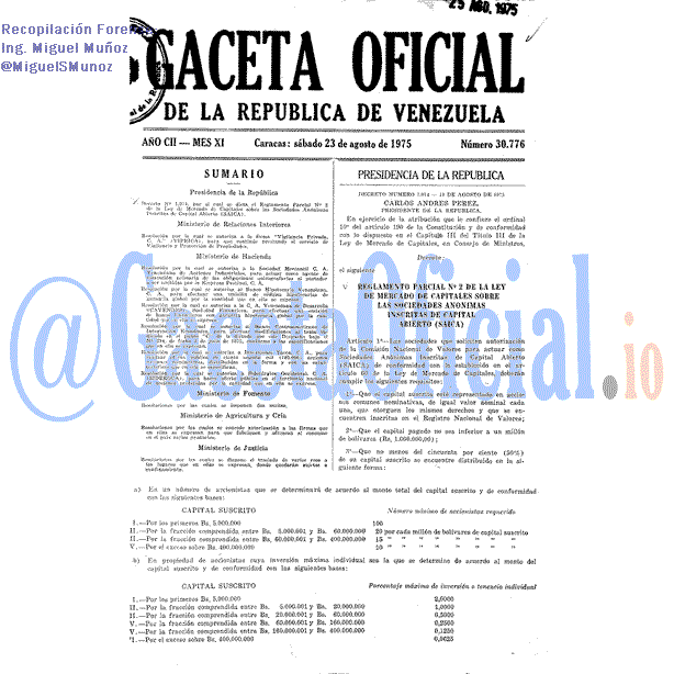 Gaceta Oficial 30776 del 23 Agosto 1975