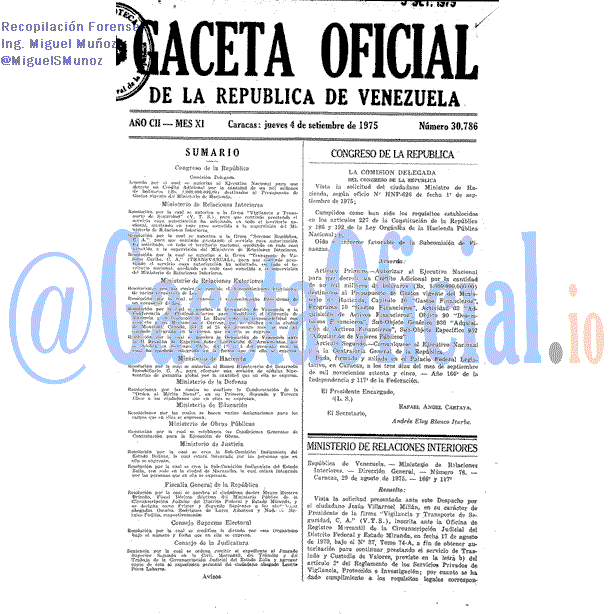 Gaceta Oficial 30786 del 4 Septiembre 1975