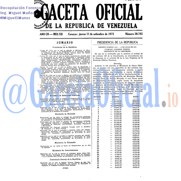 Gaceta Oficial 30792 del 11 Septiembre 1975