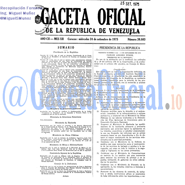 Gaceta Oficial 30803 del 24 Septiembre 1975