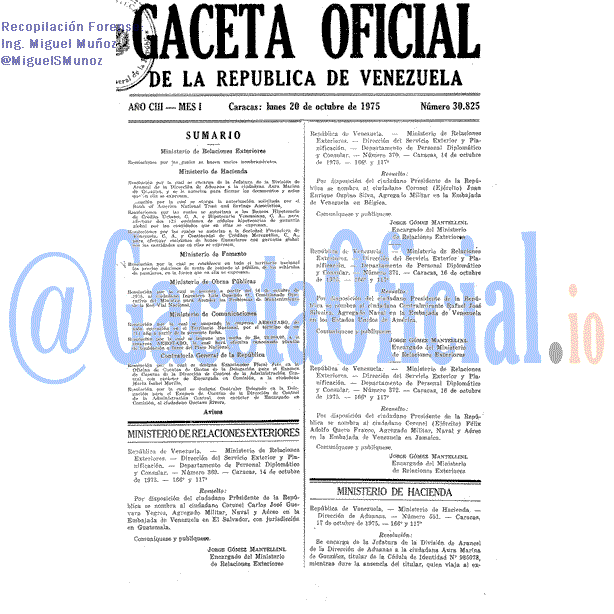 Gaceta Oficial 30825 del 20 Octubre 1975