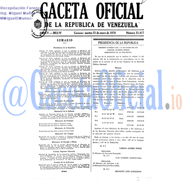 Gaceta Oficial 31417 del 31 Enero 1978