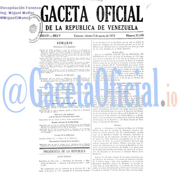 Gaceta Oficial 31440 del 3 Marzo 1978