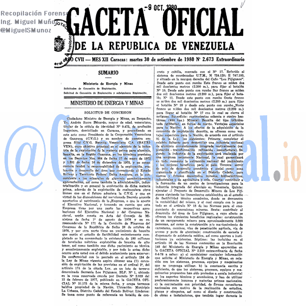 Gaceta Oficial 2673 del 30 Septiembre 1980