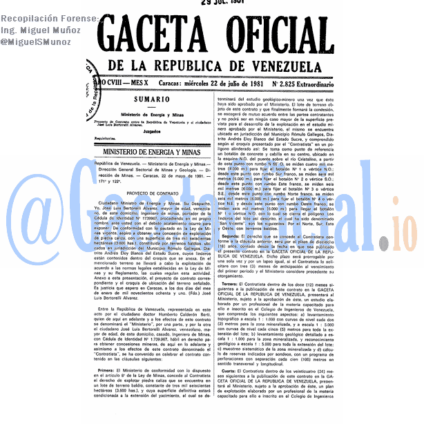 Gaceta Oficial 2825 del 22 Julio 1981