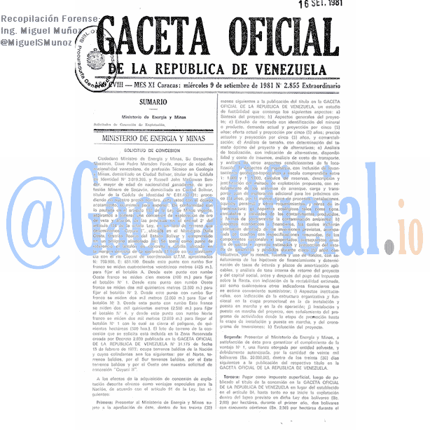 Gaceta Oficial 2855 del 9 Septiembre 1981