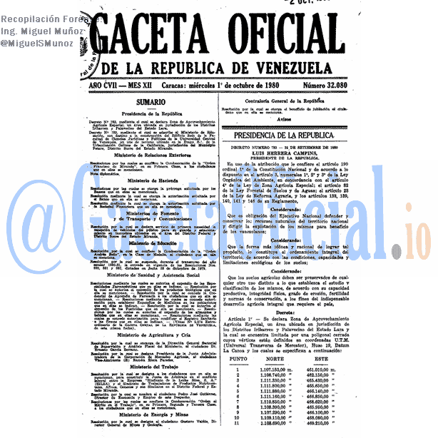 Gaceta Oficial 32080 del 1 Octubre 1980