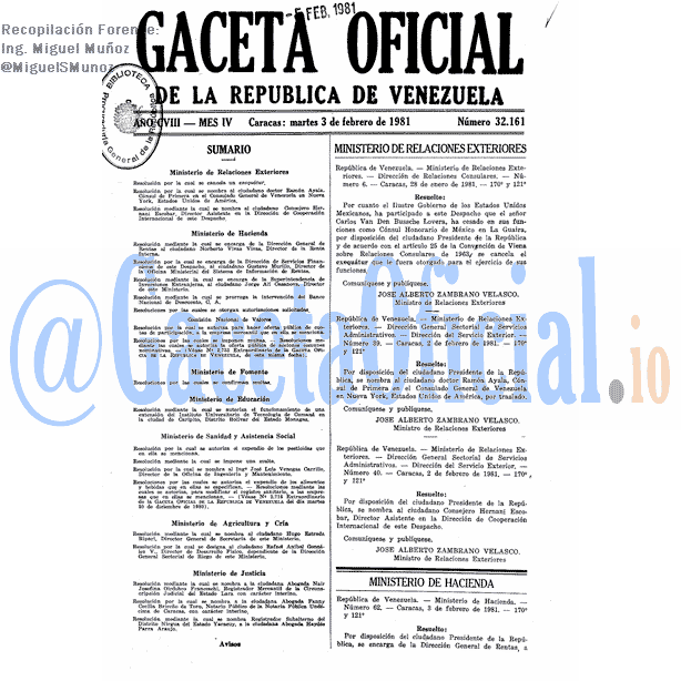 Gaceta Oficial 32161 del 3 Febrero 1981