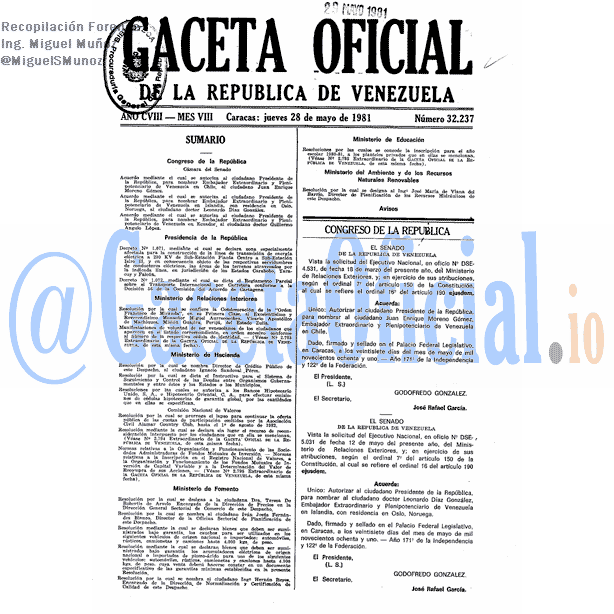 Gaceta Oficial 32237 del 28 Mayo 1981
