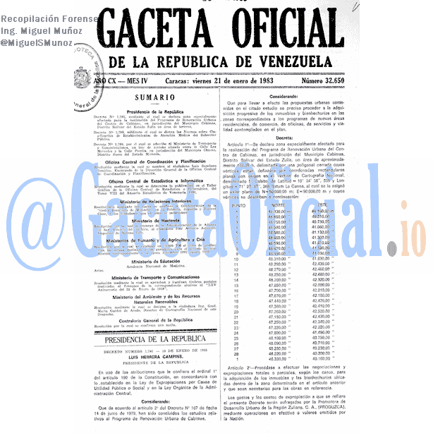 Gaceta Oficial 32650 del 21 Enero 1983