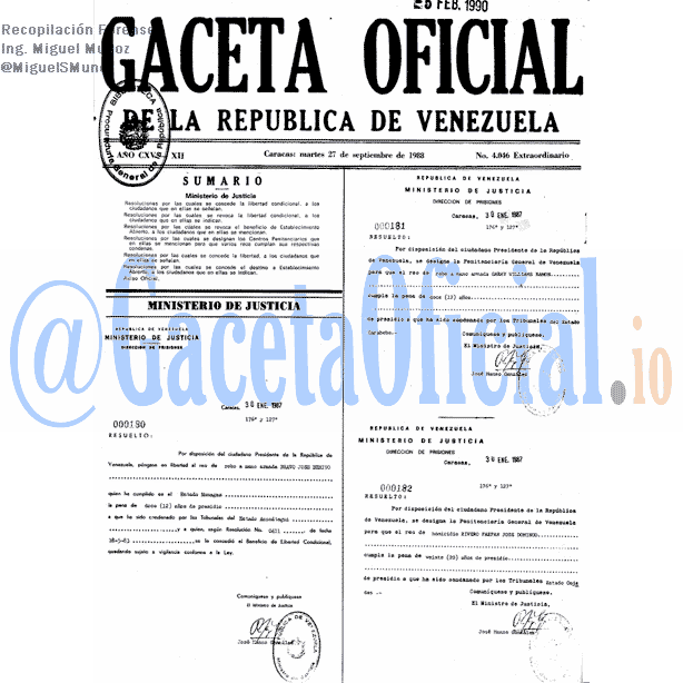 Gaceta Oficial 4046 del 27 Septiembre 1988