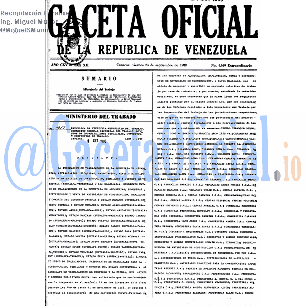 Gaceta Oficial 4049 del 23 Septiembre 1988