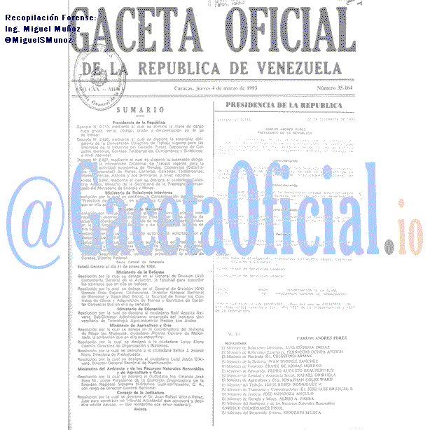 Gaceta Oficial 35164 del 4 Marzo 1993