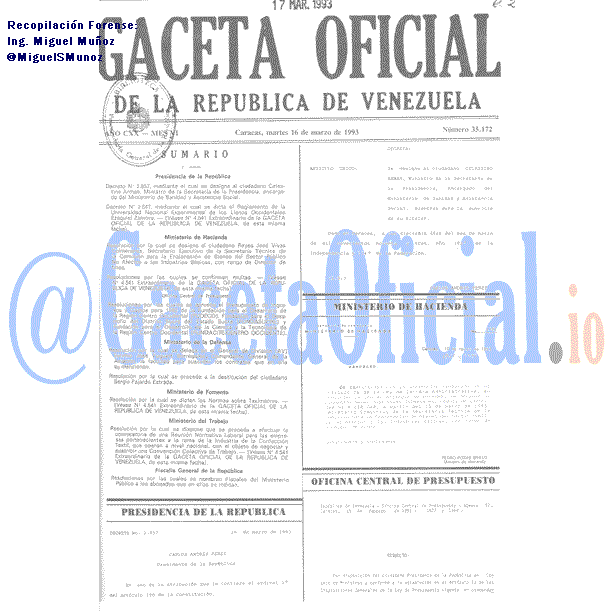 Gaceta Oficial 35172 del 16 Marzo 1993