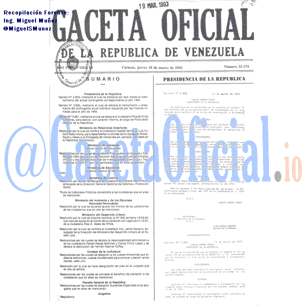 Gaceta Oficial 35174 del 18 Marzo 1993