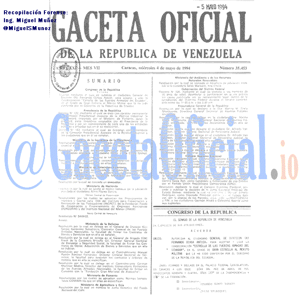Gaceta Oficial 35453 del 4 Mayo 1994