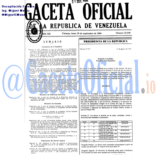 Gaceta Oficial 35549 del 19 Septiembre 1994