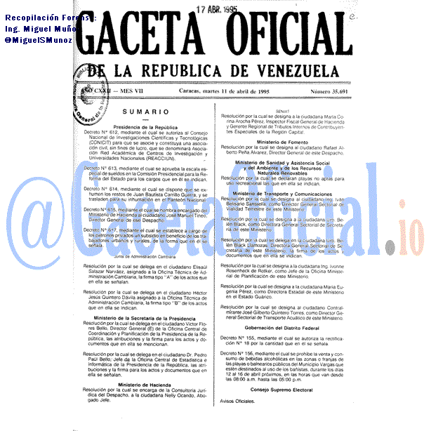 Gaceta Oficial 35691 del 11 Abril 1995
