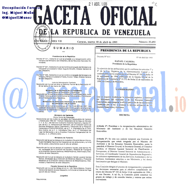 Gaceta Oficial 35693 del 18 Abril 1995