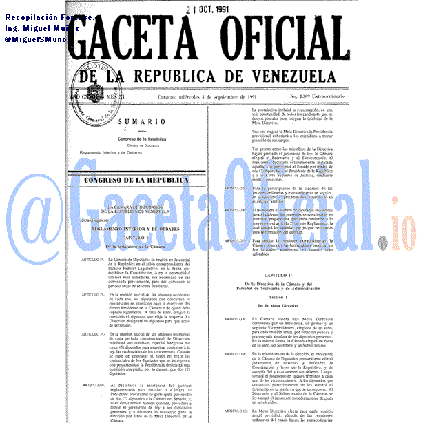 Gaceta Oficial 4309 del 4 Septiembre 1991