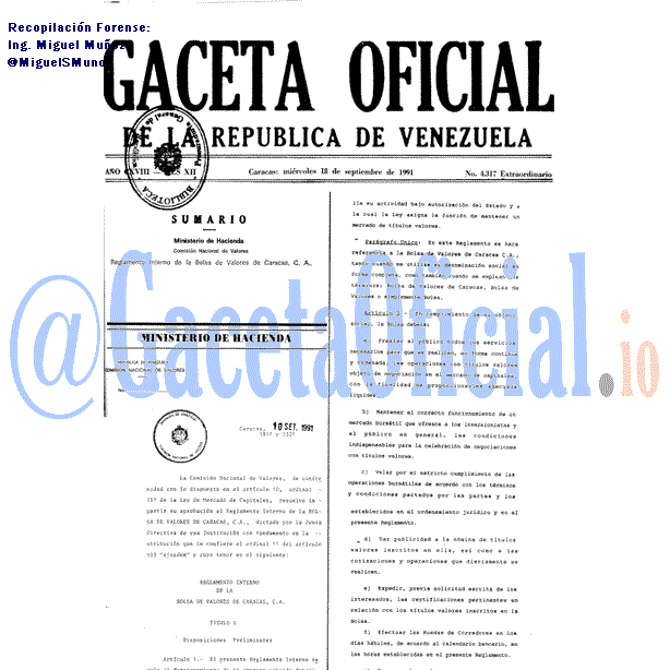 Gaceta Oficial 4317 del 18 Septiembre 1991