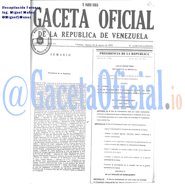 Gaceta Oficial 4548 del 26 Marzo 1993