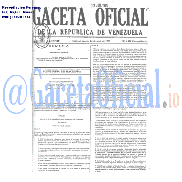 Gaceta Oficial 4890 del 25 Abril 1995