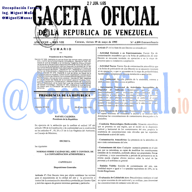 Gaceta Oficial 4899 del 19 Mayo 1995