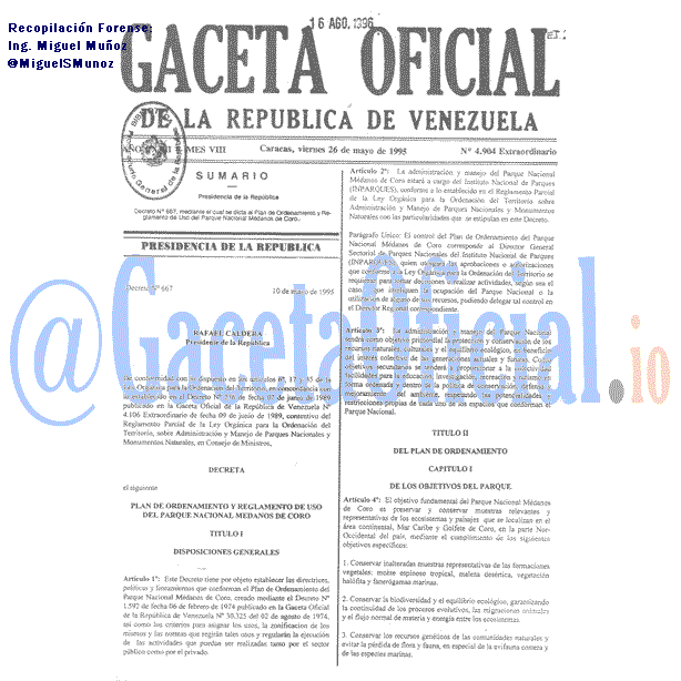 Gaceta Oficial 4904 del 26 Mayo 1995