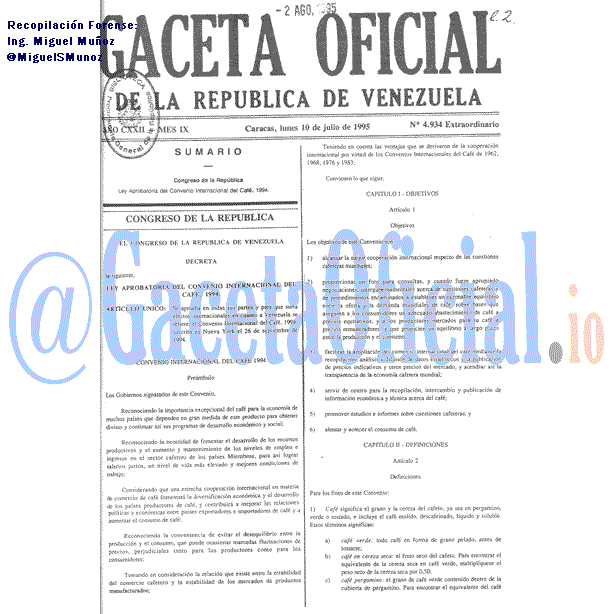 Gaceta Oficial 4934 del 10 Julio 1995