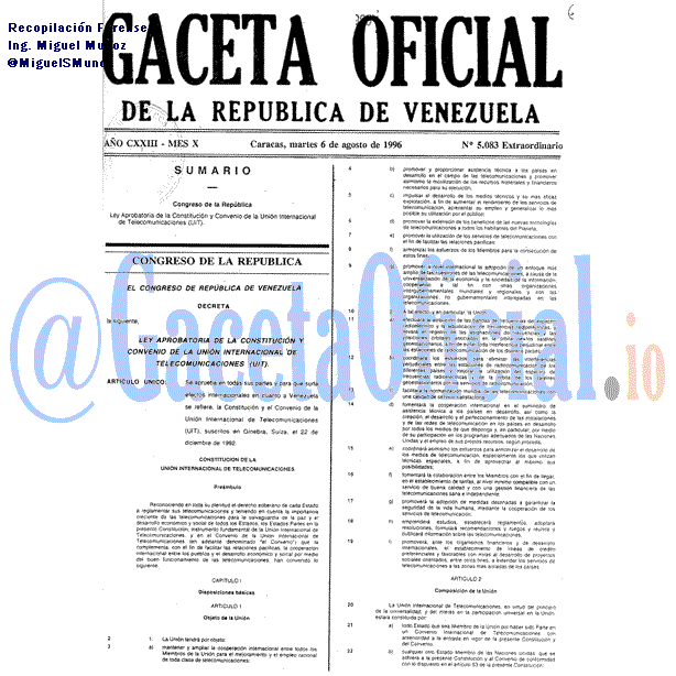 Gaceta Oficial 5083 del 6 Agosto 1996