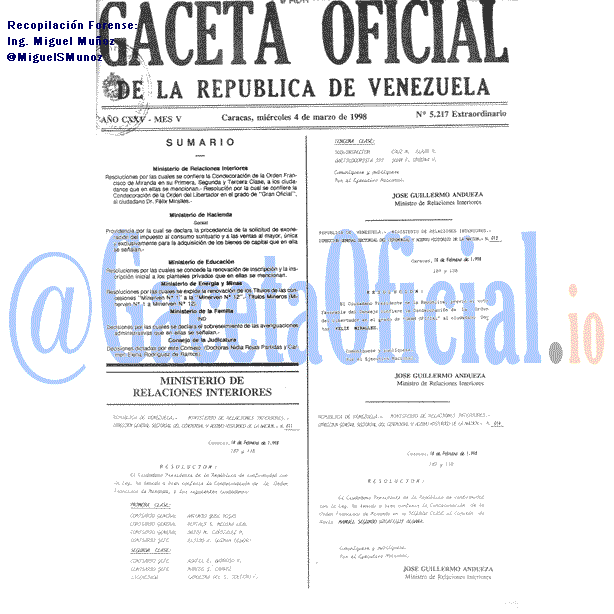 Gaceta Oficial 5217 del 4 Marzo 1998