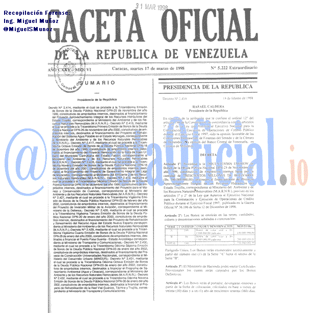 Gaceta Oficial 5222 del 17 Marzo 1998