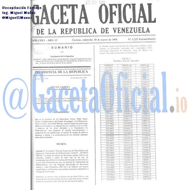Gaceta Oficial 5223 del 18 Marzo 1998