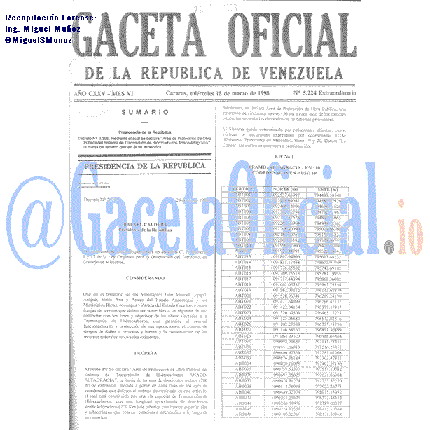 Gaceta Oficial 5224 del 18 Marzo 1998