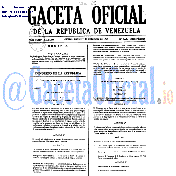 Gaceta Oficial 5263 del 17 Septiembre 1998