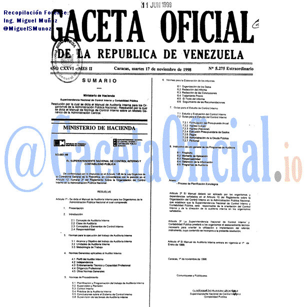 Gaceta Oficial 5275 del 17 Noviembre 1998