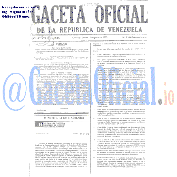 Gaceta Oficial 5354 del 17 Junio 1999