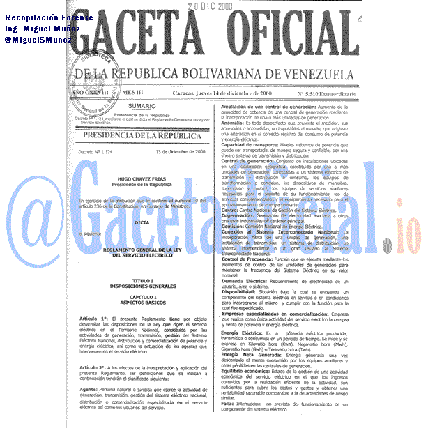 Gaceta Oficial 5510 del 14 Diciembre 2000