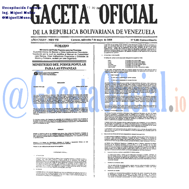 Gaceta Oficial 5881 del 7 Mayo 2008