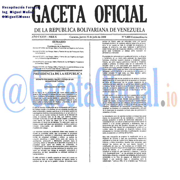 Gaceta Oficial 5889 del 31 Julio 2008