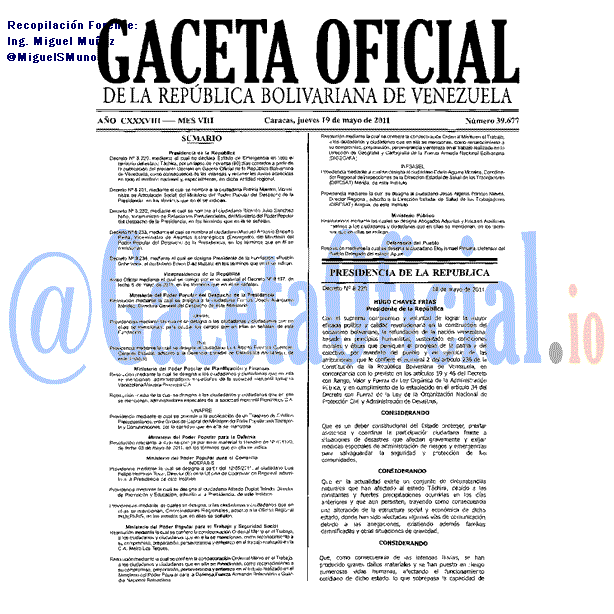 Gaceta Oficial 39677 del 19 Mayo 2011