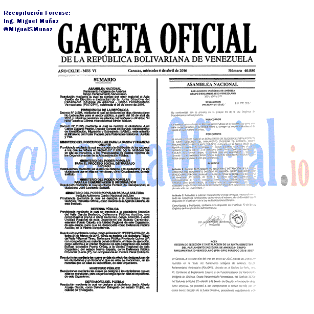 Gaceta Oficial 40880 del 6 abril 2016