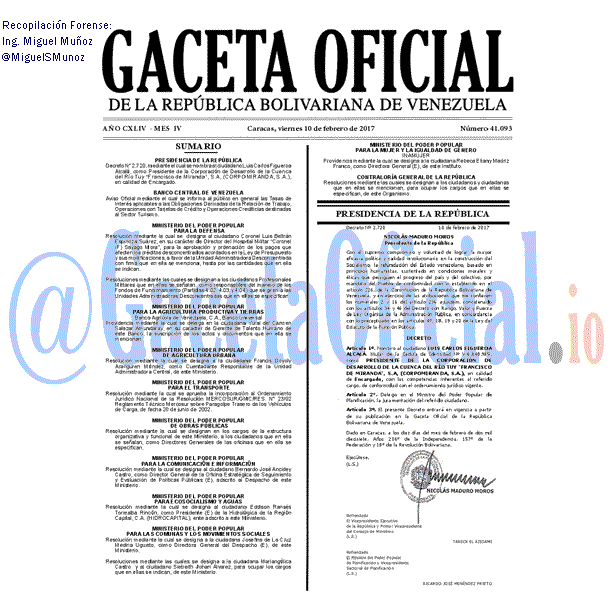 Gaceta Oficial 41093 del 10 febrero 2017