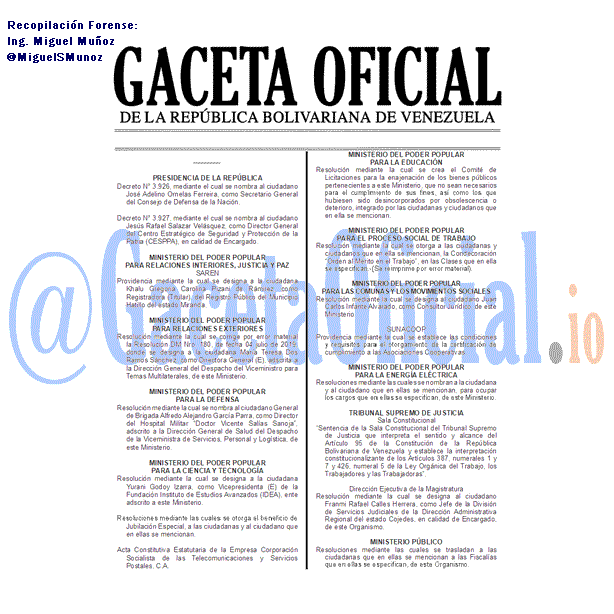 Gaceta Oficial 41681 del 26 Julio 2019