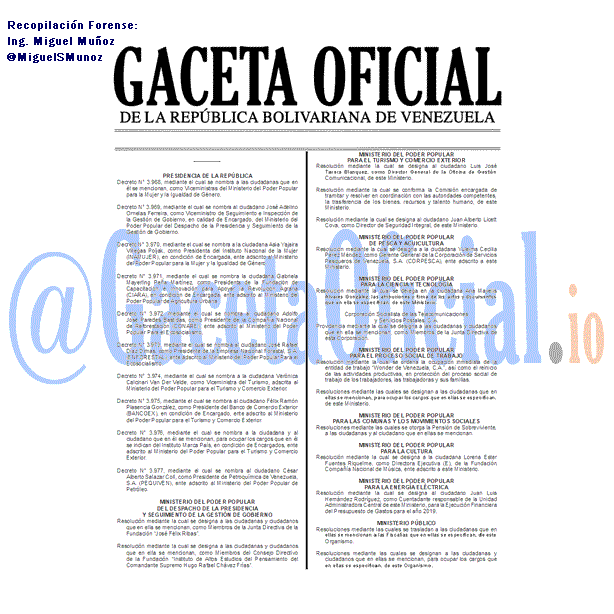 Gaceta Oficial 41703 del 27 agosto 2019