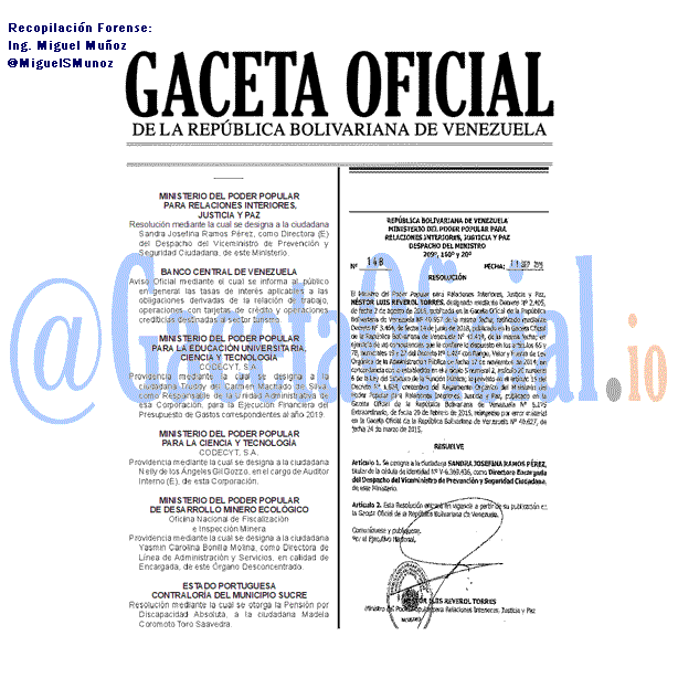 Gaceta Oficial 41716 del 13 septiembre 2019