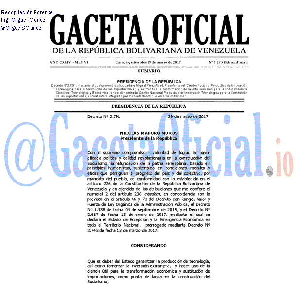 Gaceta Oficial 6293 del 29 marzo 2017 Gaceta Oficial 6293 del 29 marzo 2017